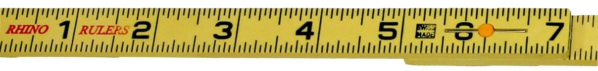 Rhino Rulers folding outside reading carpenter's ruler, 6-foot length, metal construction, extended for precise measurements.