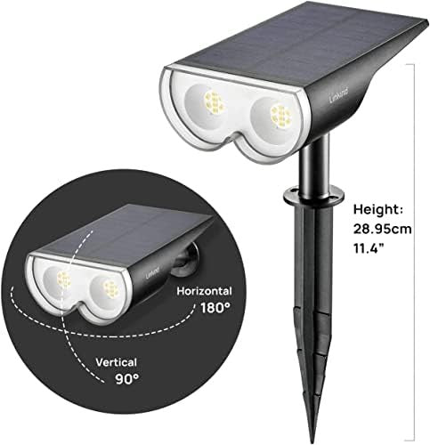 Outdoor waterproof Linkind solar lights with IP67 rating, dusk-to-dawn operation, ideal for garden or pathway illumination.