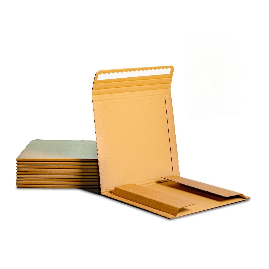 AlbumArmor vinyl record shipping boxes with fragile stickers, 12-inch LP mailers for secure vinyl record packaging.