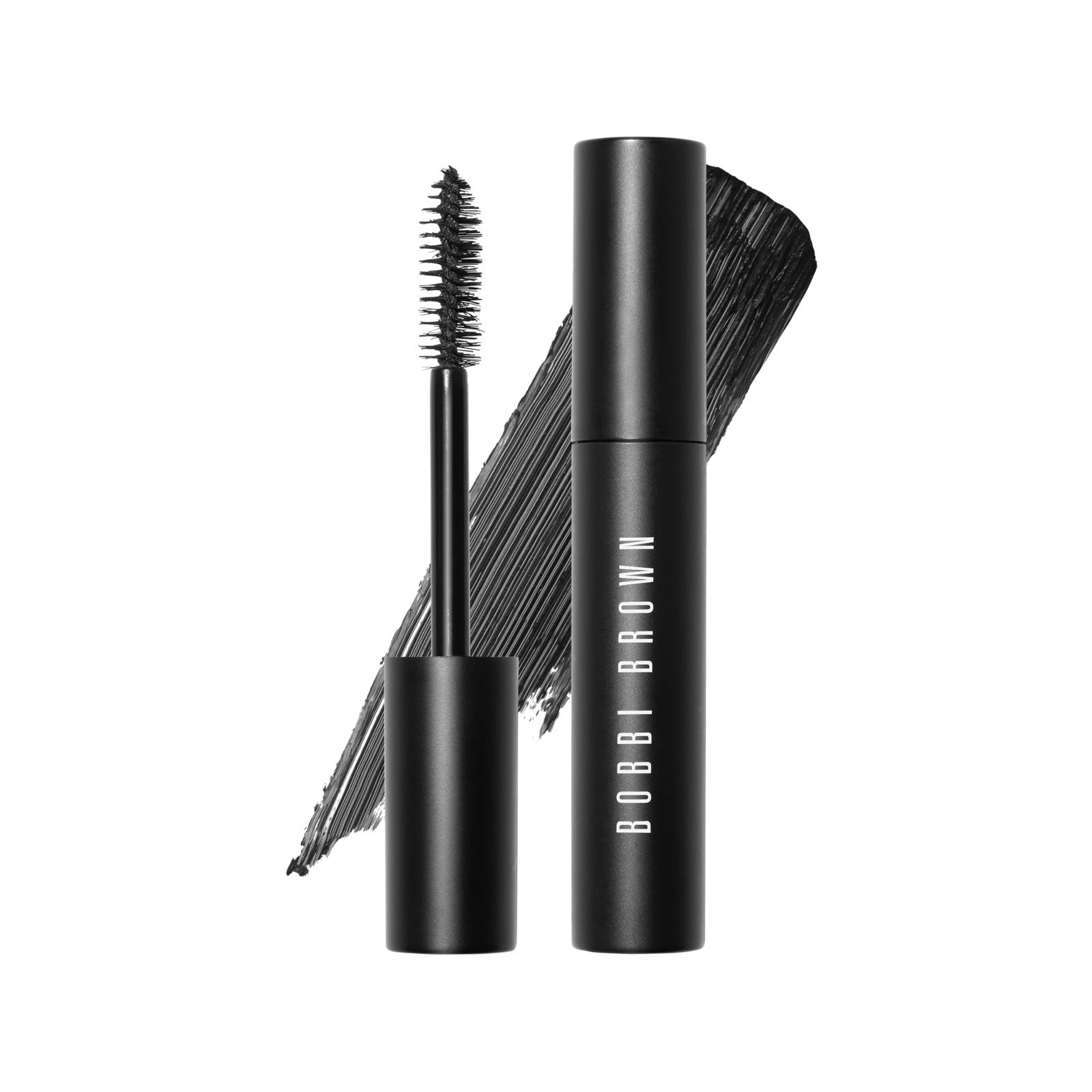 Bobbi Brown Eye Opening Mascara with a wand, showing thickening, curling, and lifting mascara formula for voluminous lashes.