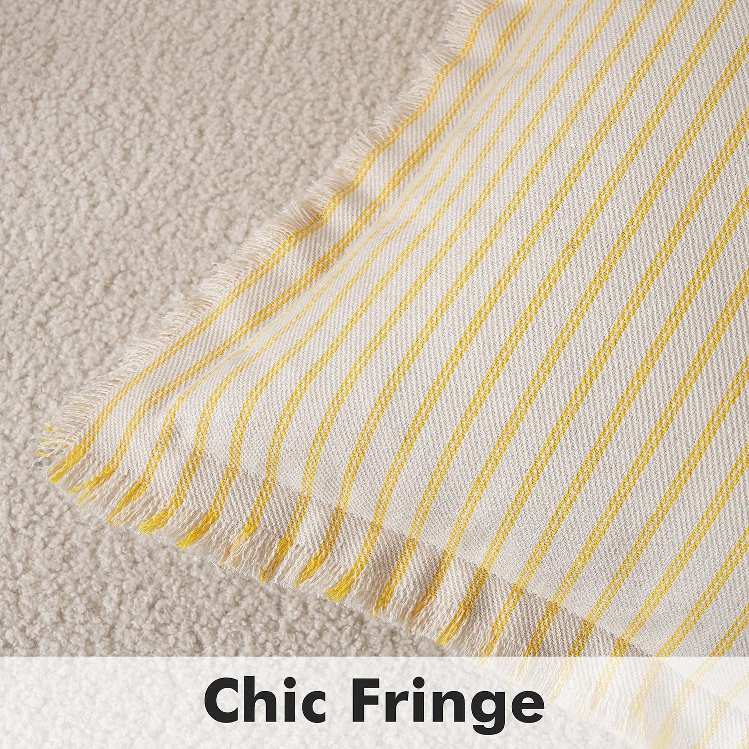 MIULEE pack of 2 yellow striped farmhouse pillow covers, 24x24 inches, for sofa or couch decor, with spring-inspired design.