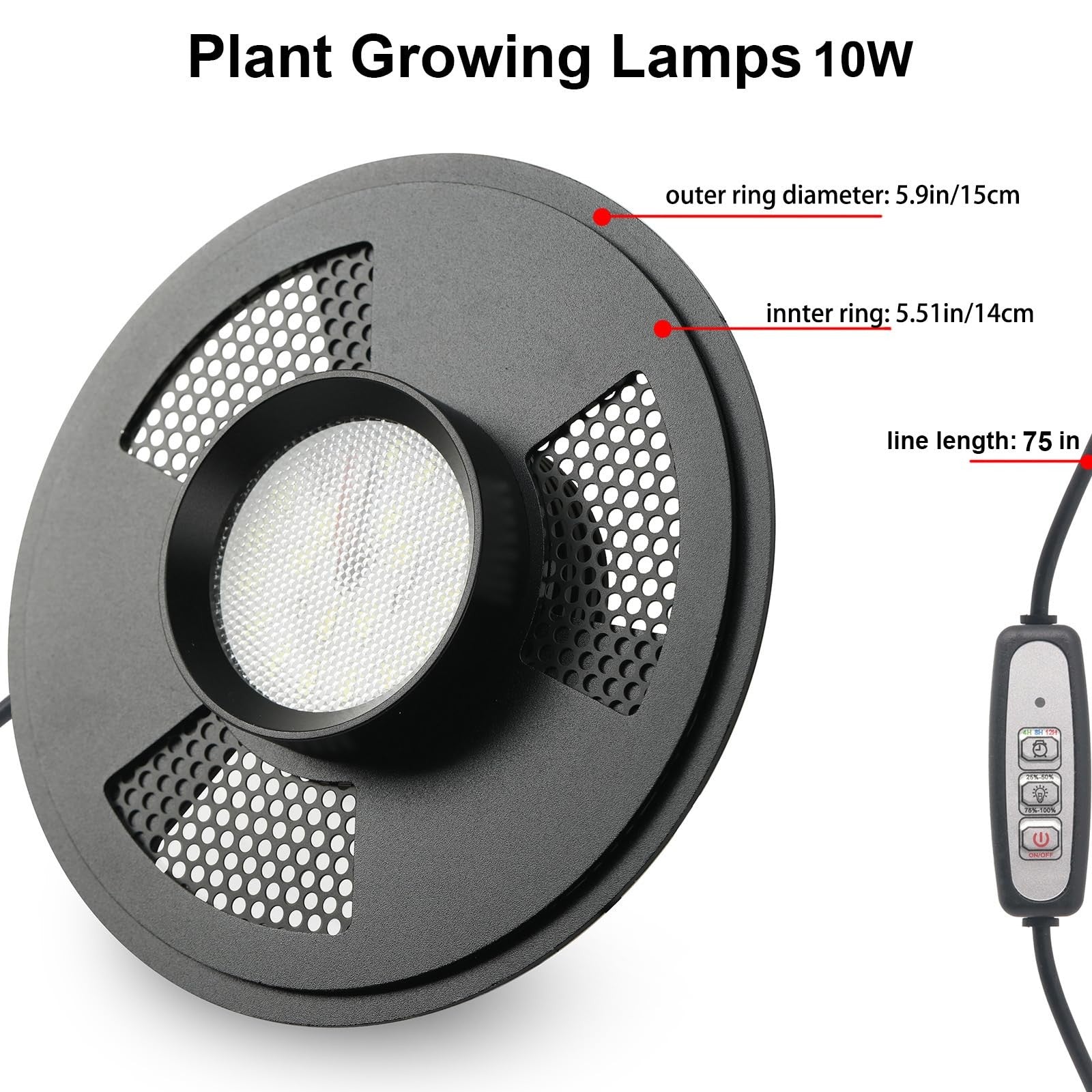 Glass desktop plant terrarium with grow light from AREPK, 9.8-inch height, 5.9-inch diameter, ideal for succulents and moss.