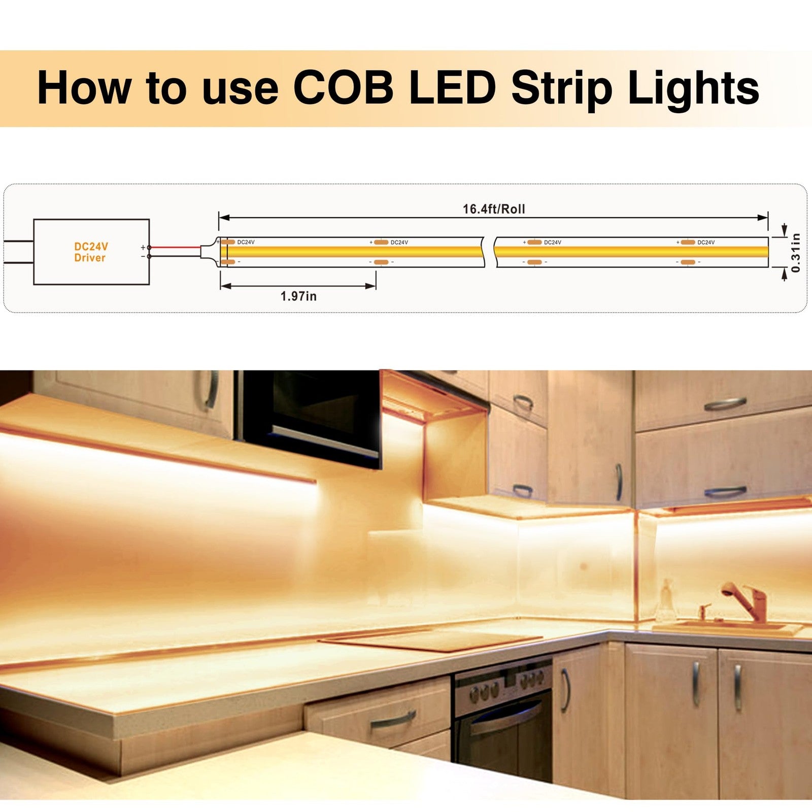 Pandery outdoor LED strip lights, 32.8ft waterproof warm white 2700K with CRI90+, flexible for outdoor lighting projects