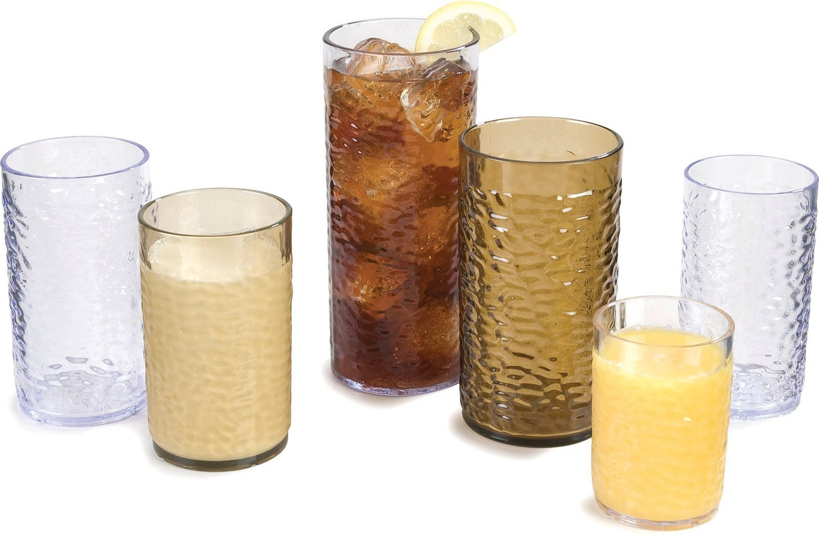 Carlisle FoodService Products Pebble Optic plastic tumbler with a textured pebble surface, suitable for beverages and durable use.
