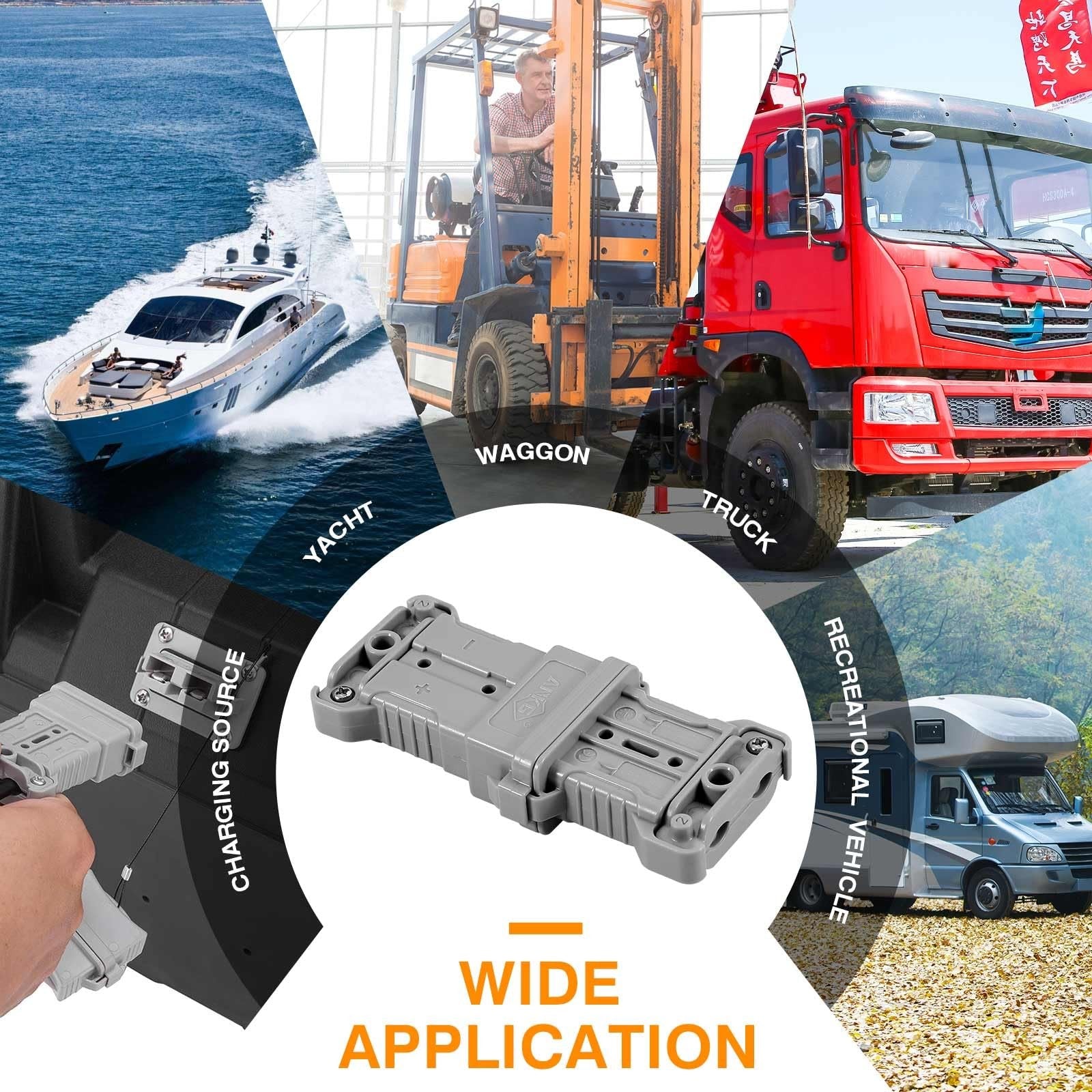 Micrl IP68 waterproof 50 amps 6-8 gauge battery quick connect/disconnect terminal for secure power connection.