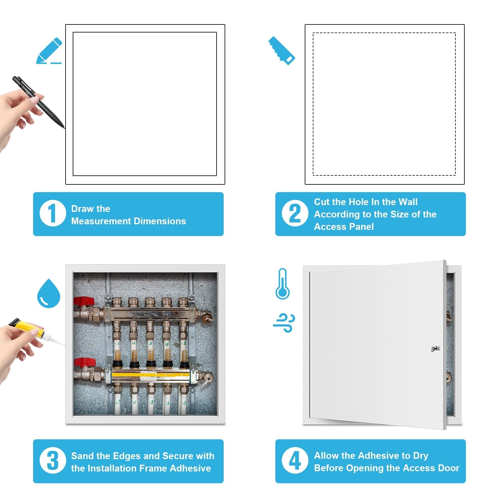 Qlyyopsk drywall access panel with lock and key, 16x24 inch ceiling access door for easy maintenance and secure access.