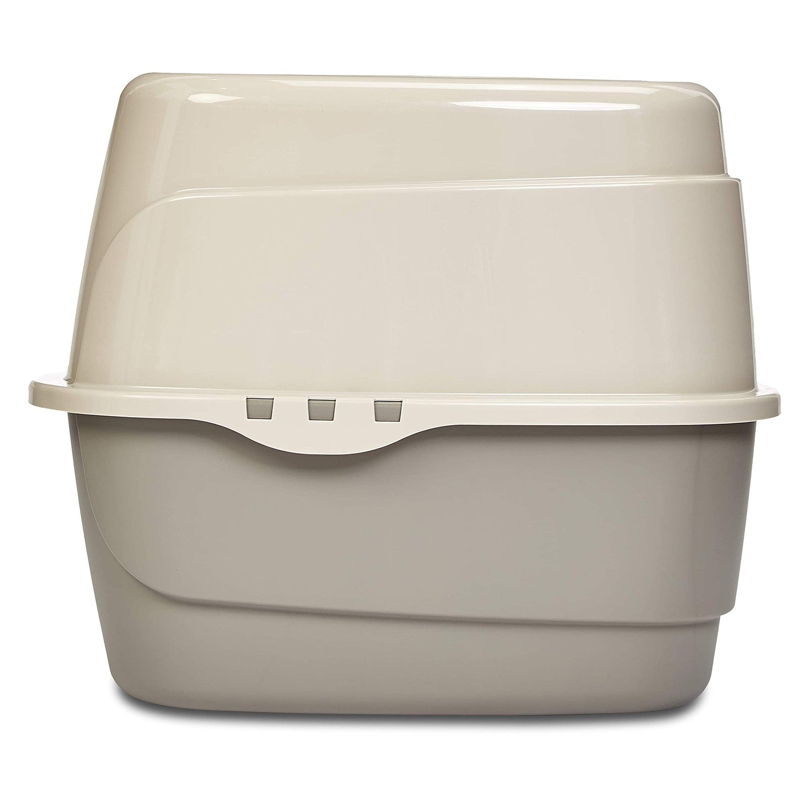 Amazon Basics charcoal cat litter box with lid, no-mess design, standard size, unisex, suitable for easy cleaning and odor control
