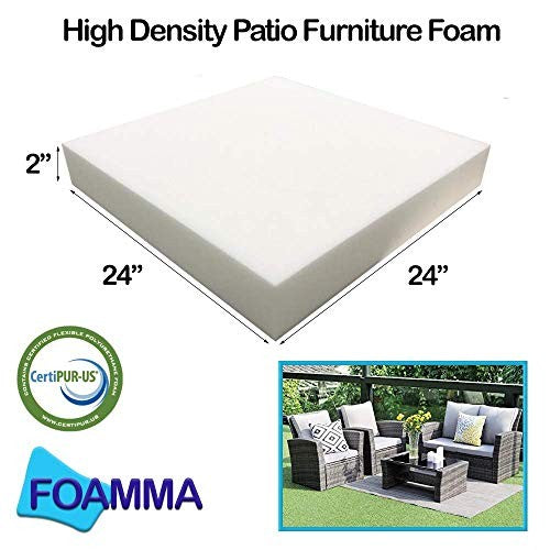 High density outdoor couch cushion replacement by Unbranded, 24x24 inch foam cushion for outdoor furniture.