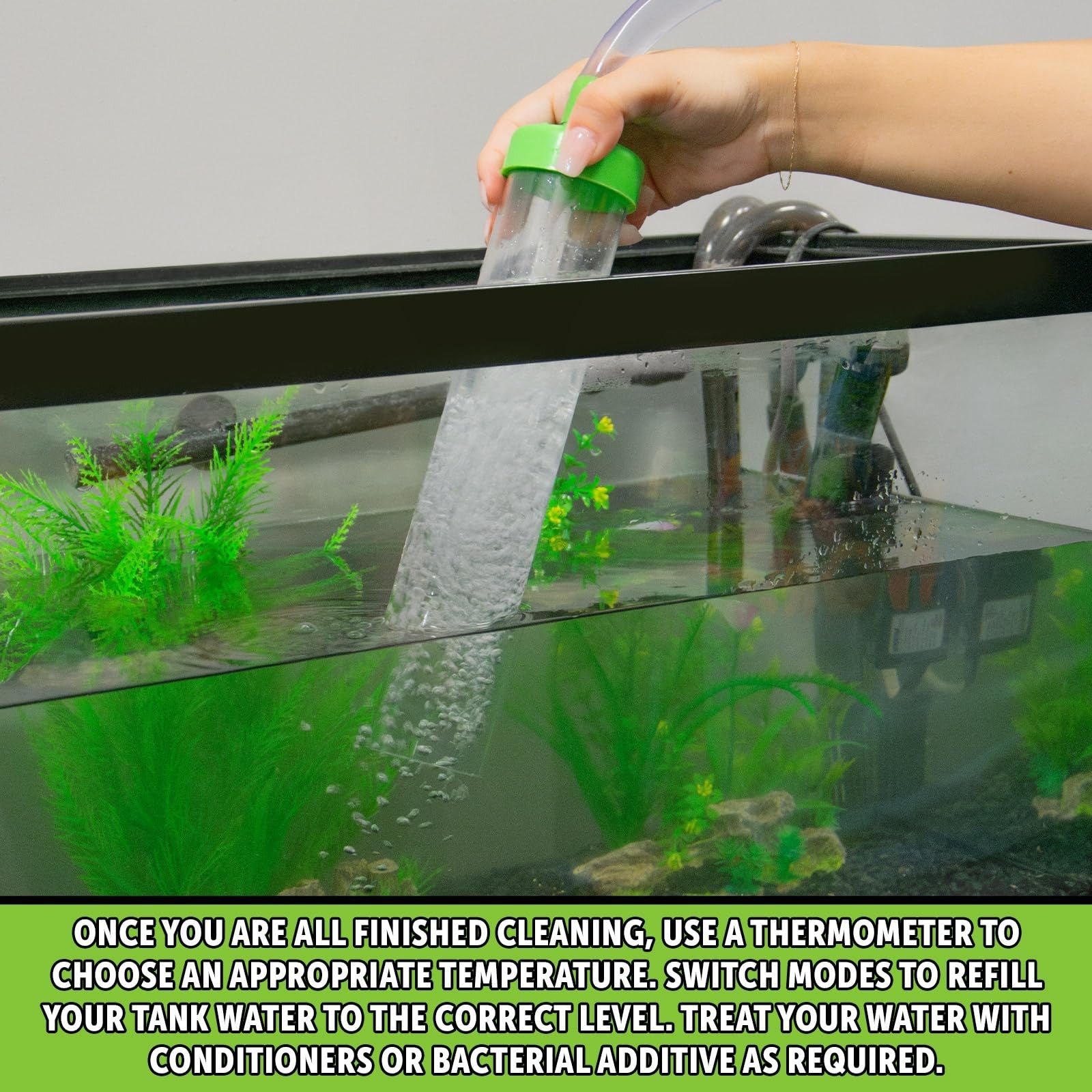 Python No Spill Clean and Fill Aquarium Maintenance System with gravel cleaner and water flow control for easy aquarium cleaning.