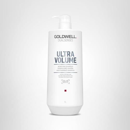 Kerasilk Goldwell Dualsenses Ultra Volume Bodifying Shampoo 1L bottle with gold and purple labeling, ideal for adding volume to hair.
