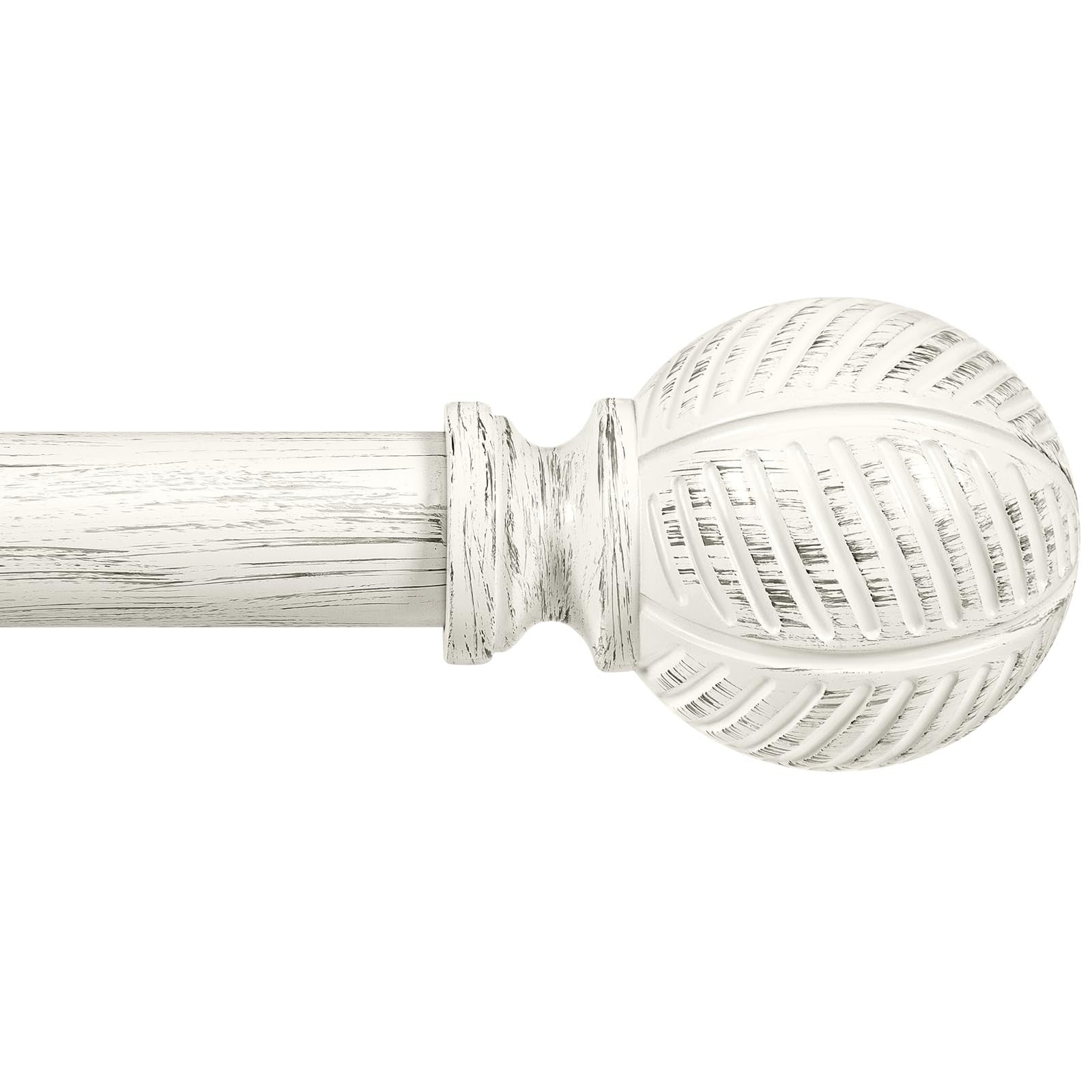 Zeerobee 1-inch wood curtain rod with heavy-duty design, adjustable 32-48 inch length for window drapery or curtains.