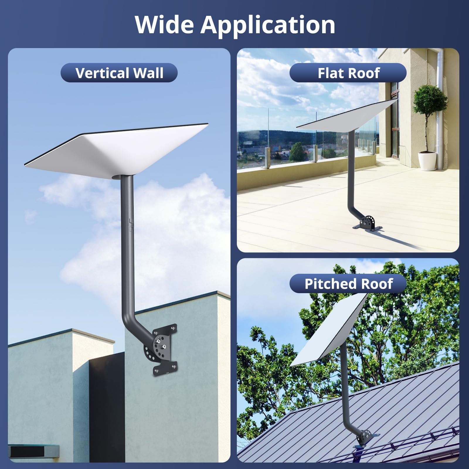 Seyli adjustable Starlink Gen 2 mount kit with wall mounts for secure installation of Starlink satellite dish.