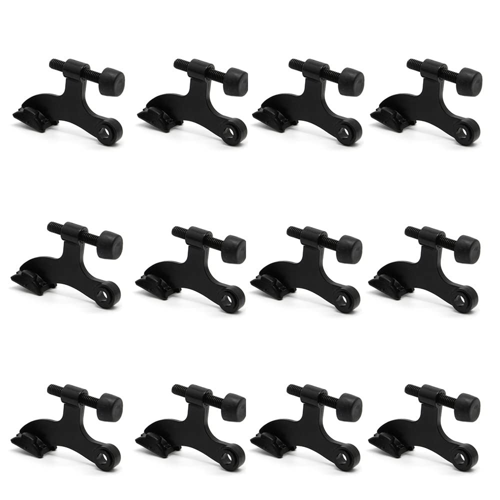 Black Suntai hinge pin door stopper with adjustable heavy-duty design, 12-pack, suitable for door hinge installation.