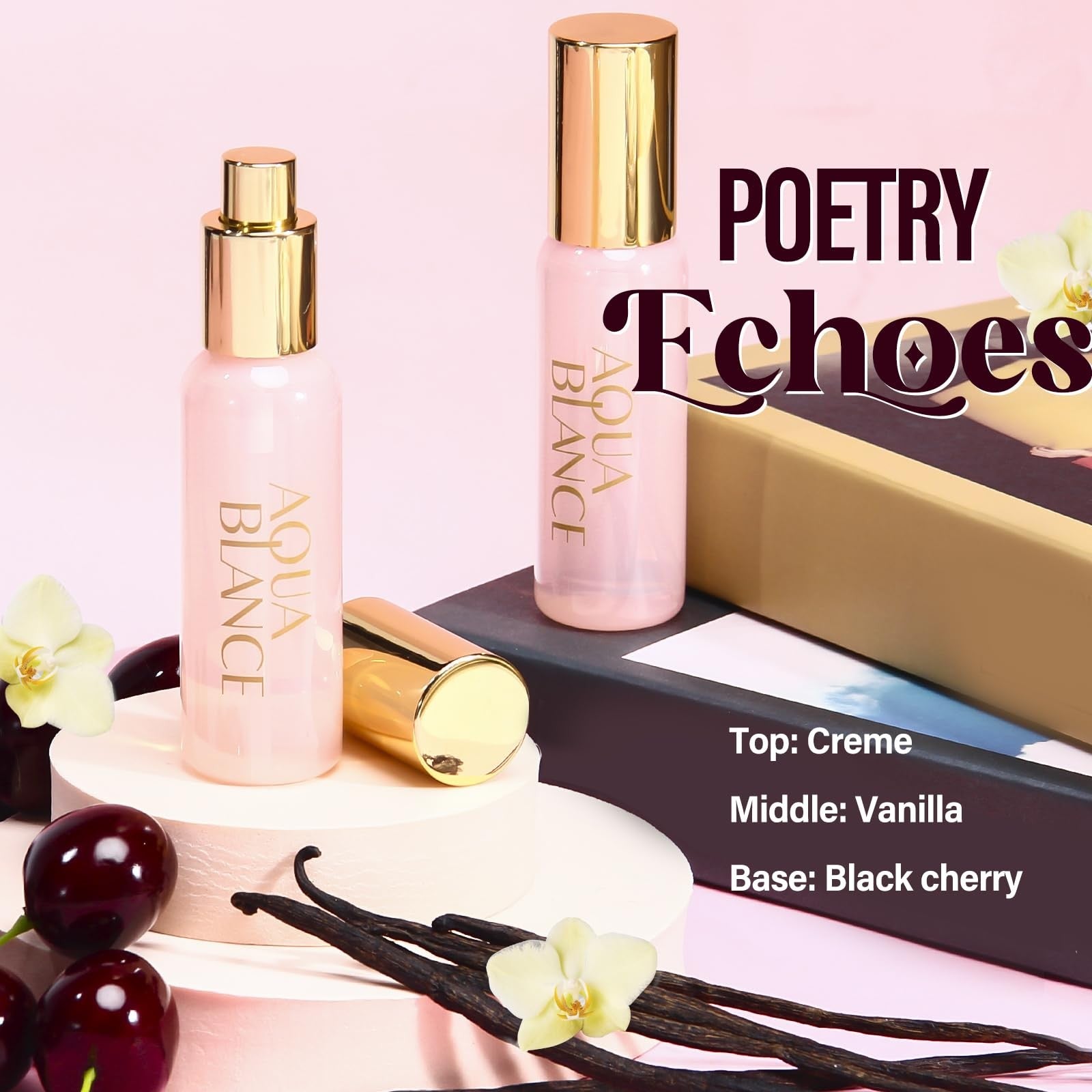 AQUA BLANCE Body Spray gift set with three 60ml travel-sized mist bottles for women, featuring floral and fresh fragrance.