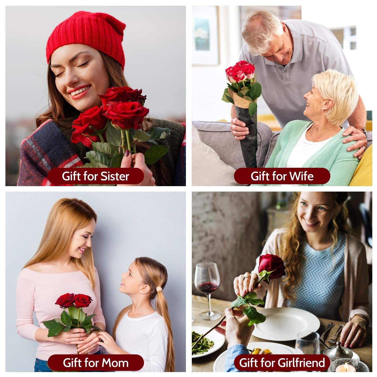 Yamonic preserved rose flowers gift for mom and grandma, beautifully arranged in a decorative bouquet for special occasions.