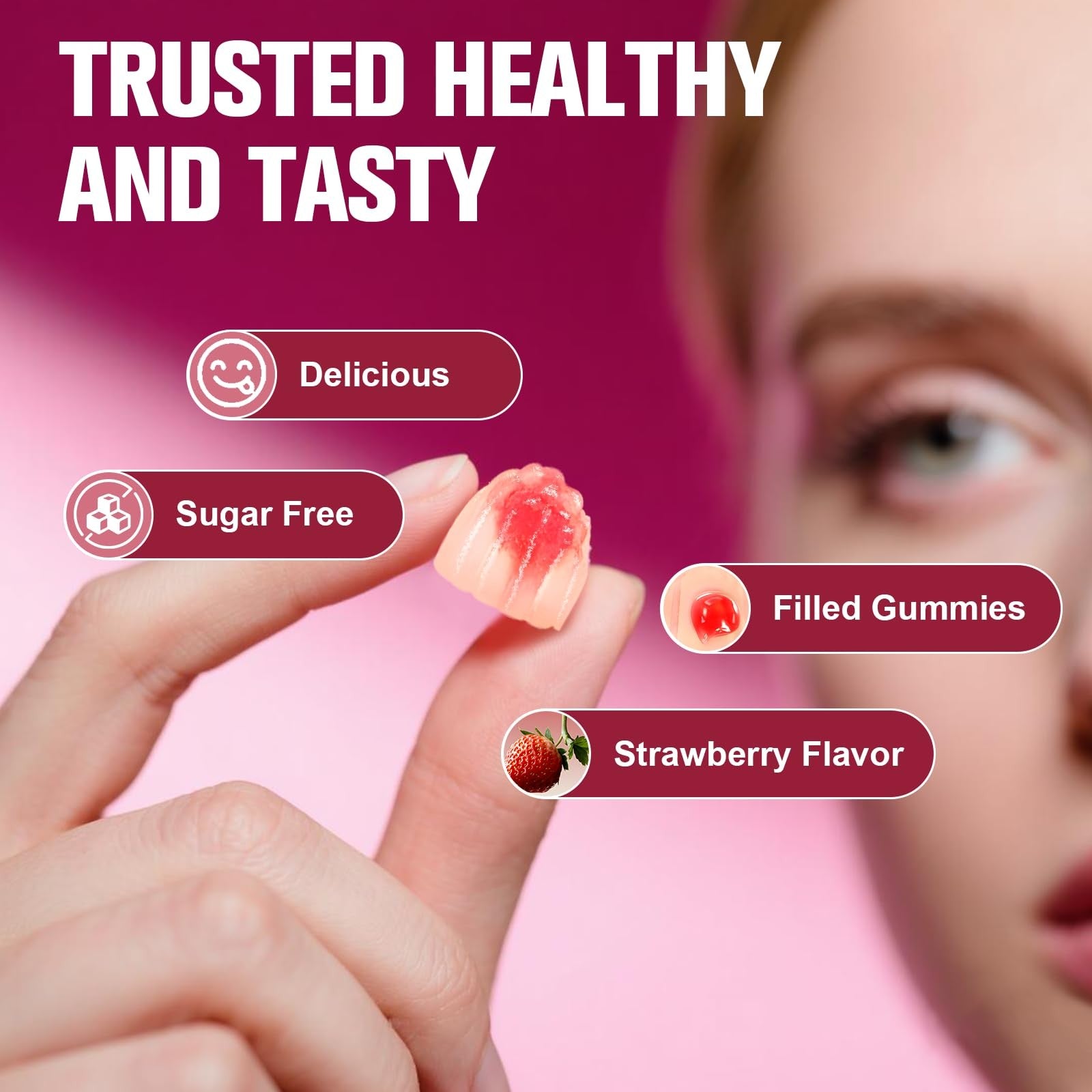 Femmetra Ultra Methylated Vitamin B Complex sugar-free gummies with all B vitamins, shown in a close-up image of the supplement bottles.