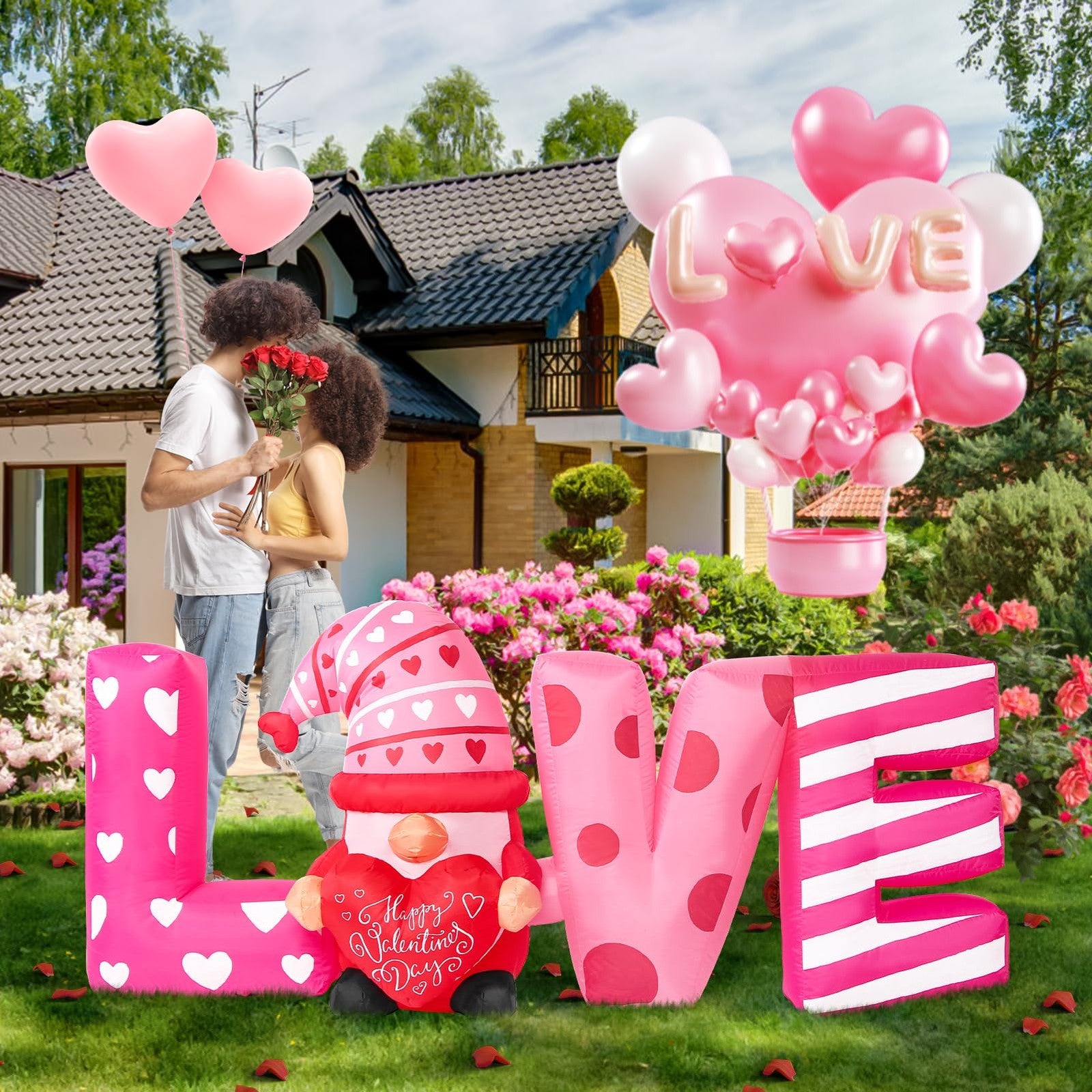 Wabolay 6ft inflatable Valentine's Day outdoor decoration featuring a festive heart and romantic design for celebrations