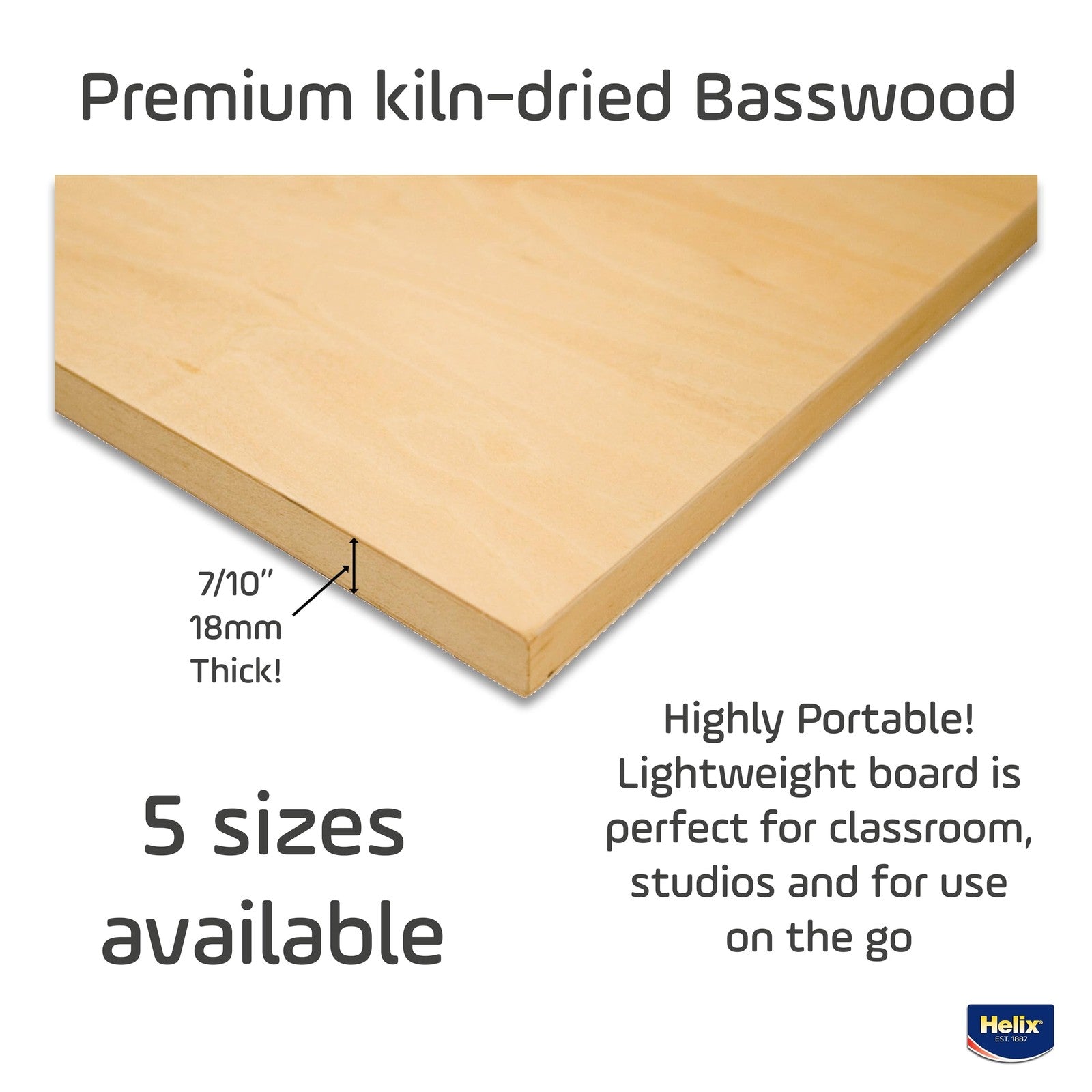 Maped Helix wooden lightweight drawing board, 18x24 inches, ideal for outdoor sketching with a smooth surface and sturdy frame.