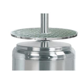 Hiland HLDS01-BST propane patio heater with wheels, table, 48,000 BTU, and 33-inch aluminum construction, suitable for outdoor heating