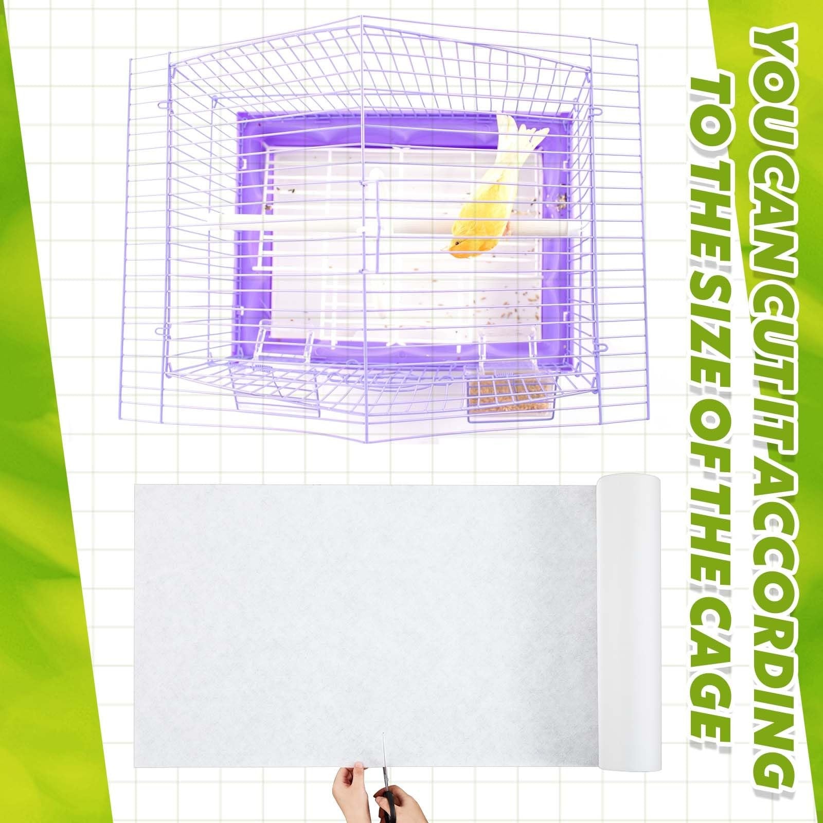 Drydiet bird cage liner for parakeets, 100ft x 18in disposable absorbent tray for bird cages, shown in the image.