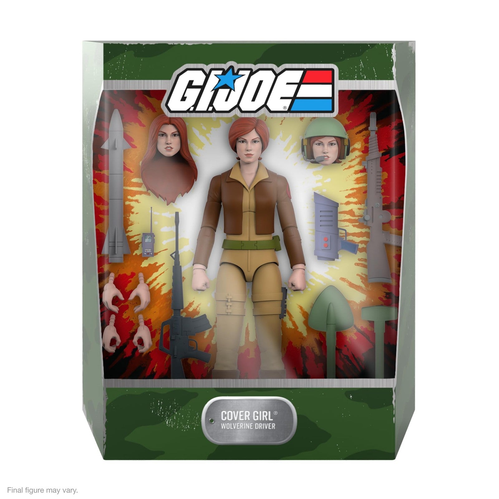 Super7 G.I. Joe Cover Girl 7-inch action figure with accessories, detailed costume and weapons, posed against a neutral background.