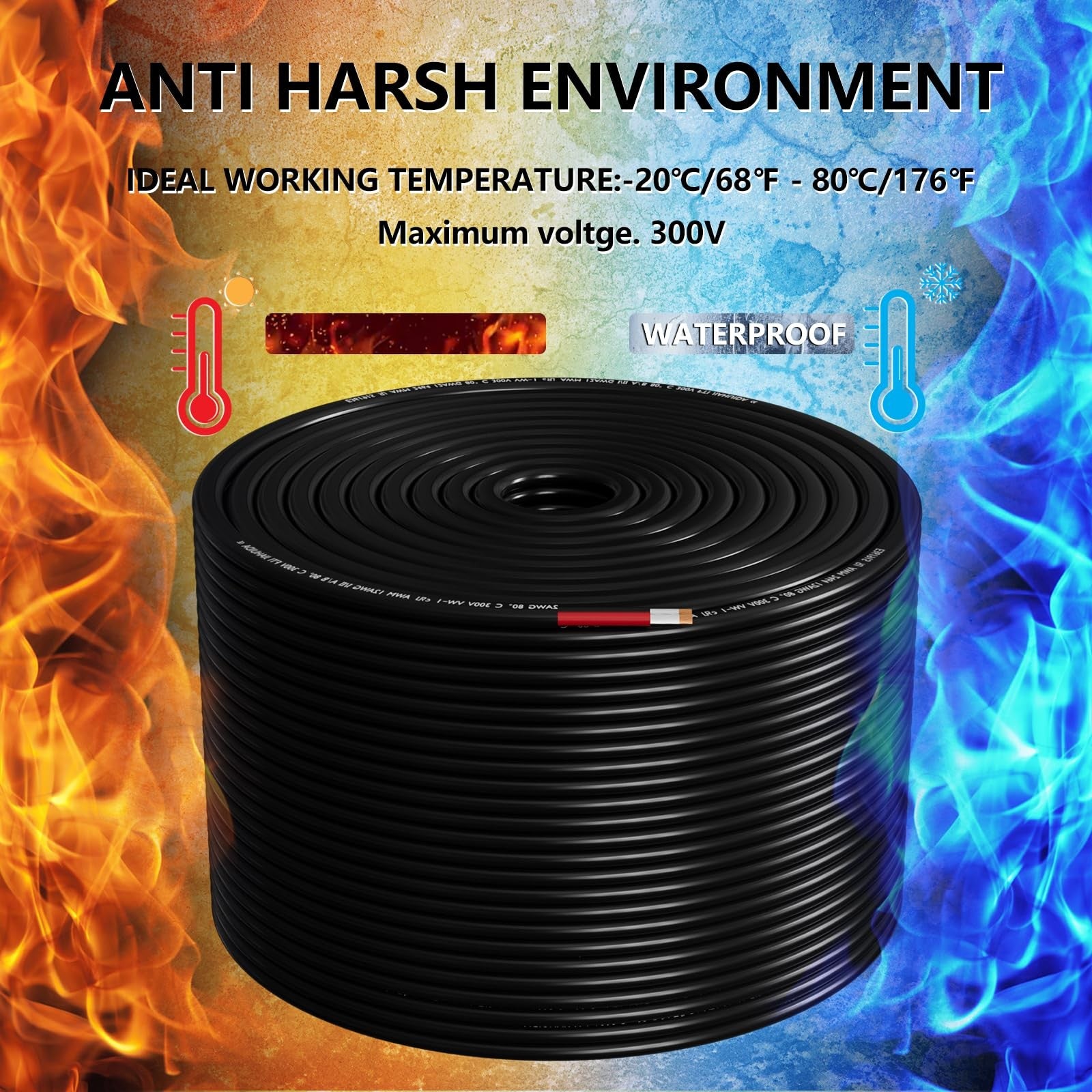SAKAKI 16 Gauge twin marine-grade wire with 2 core conductor, suitable for electrical and marine wiring applications.