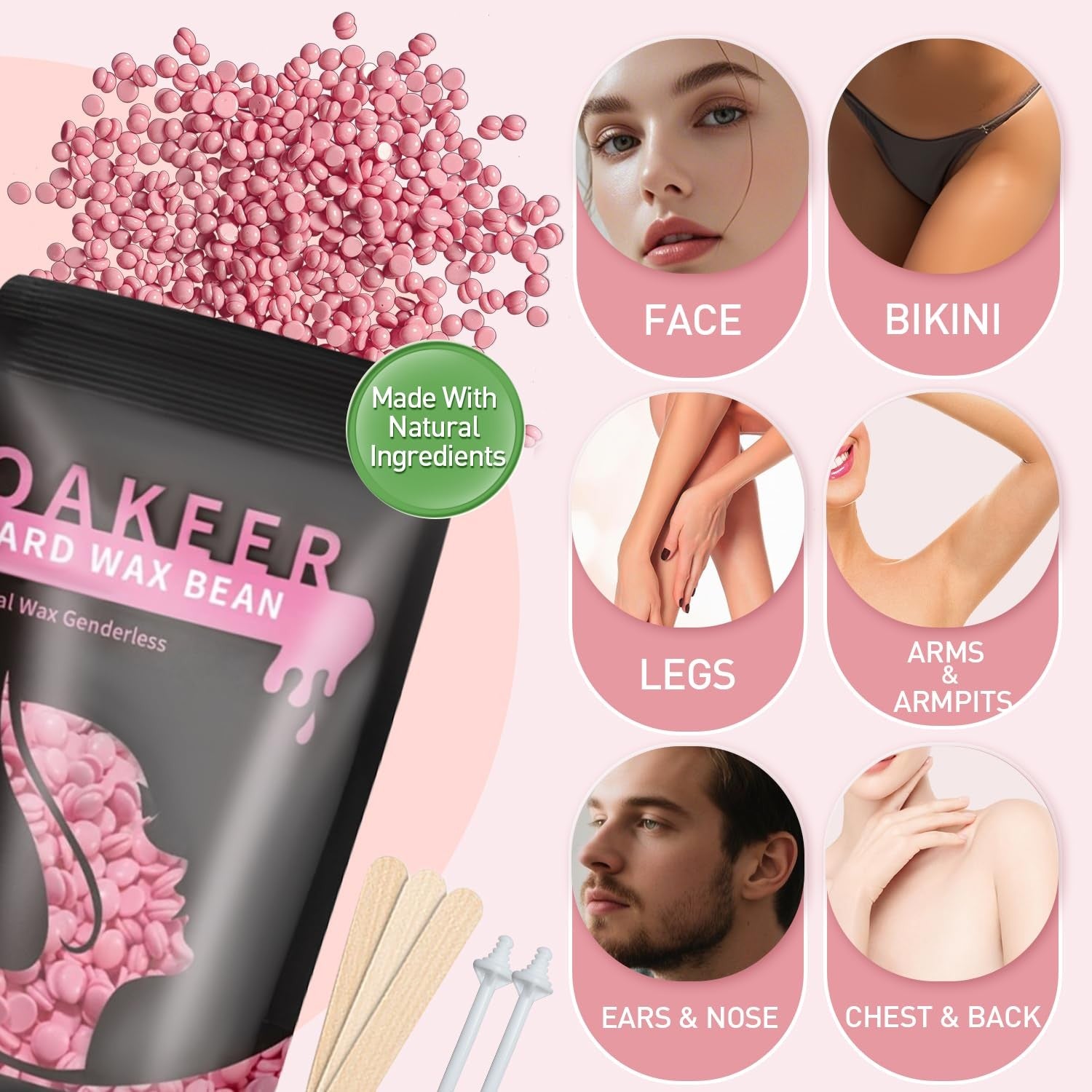 Oakeer waxing kit for women and men with wax warmer and pot for hair removal, featuring a professional-style wax pot machine.
