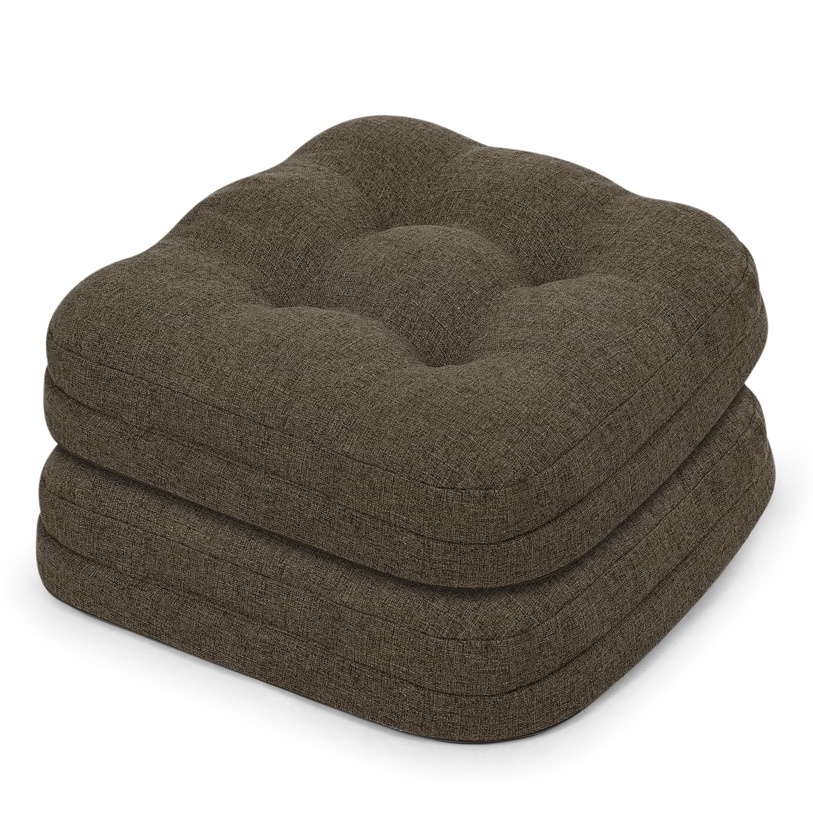 Set of 2 baibu dining chair cushions with dual-layer patent design and memory foam for comfortable kitchen seating.