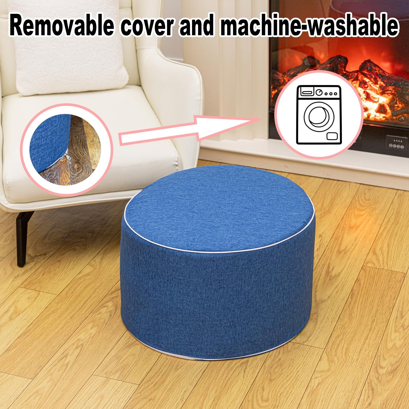 AbunHeri outdoor ottoman in lightwei, 19x12 inches, modern design, suitable for patio seating and outdoor decor.