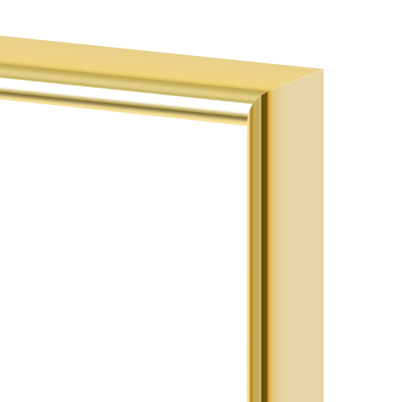 Homso gold A3 picture frame set with thin metal borders and acrylic plex front, designed for displaying artwork or photos.