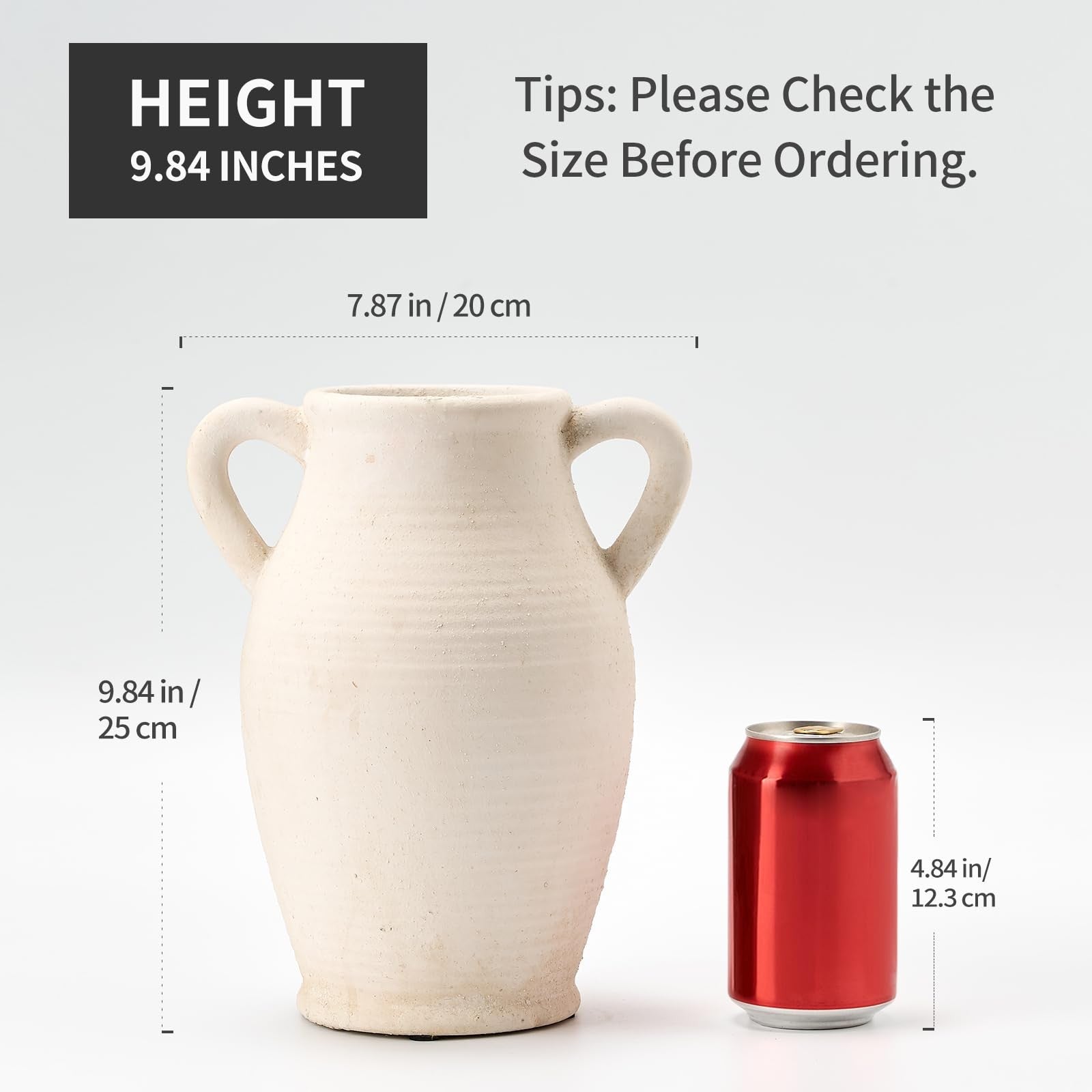 Vaseking large ceramic rustic vase with two handles, featuring an emotionally grounded design and textured finish.