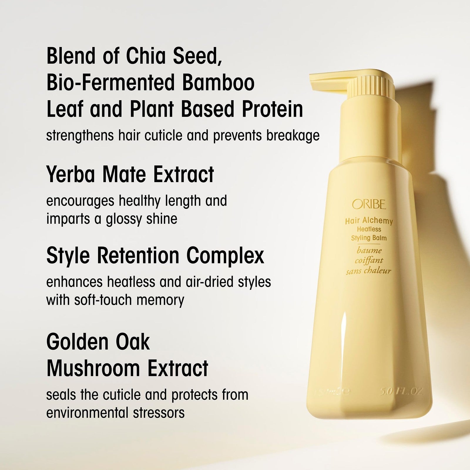 ORIBE Hair Alchemy Heatless Styling Balm in a sleek jar, showcasing the luxurious hair styling product with elegant packaging.