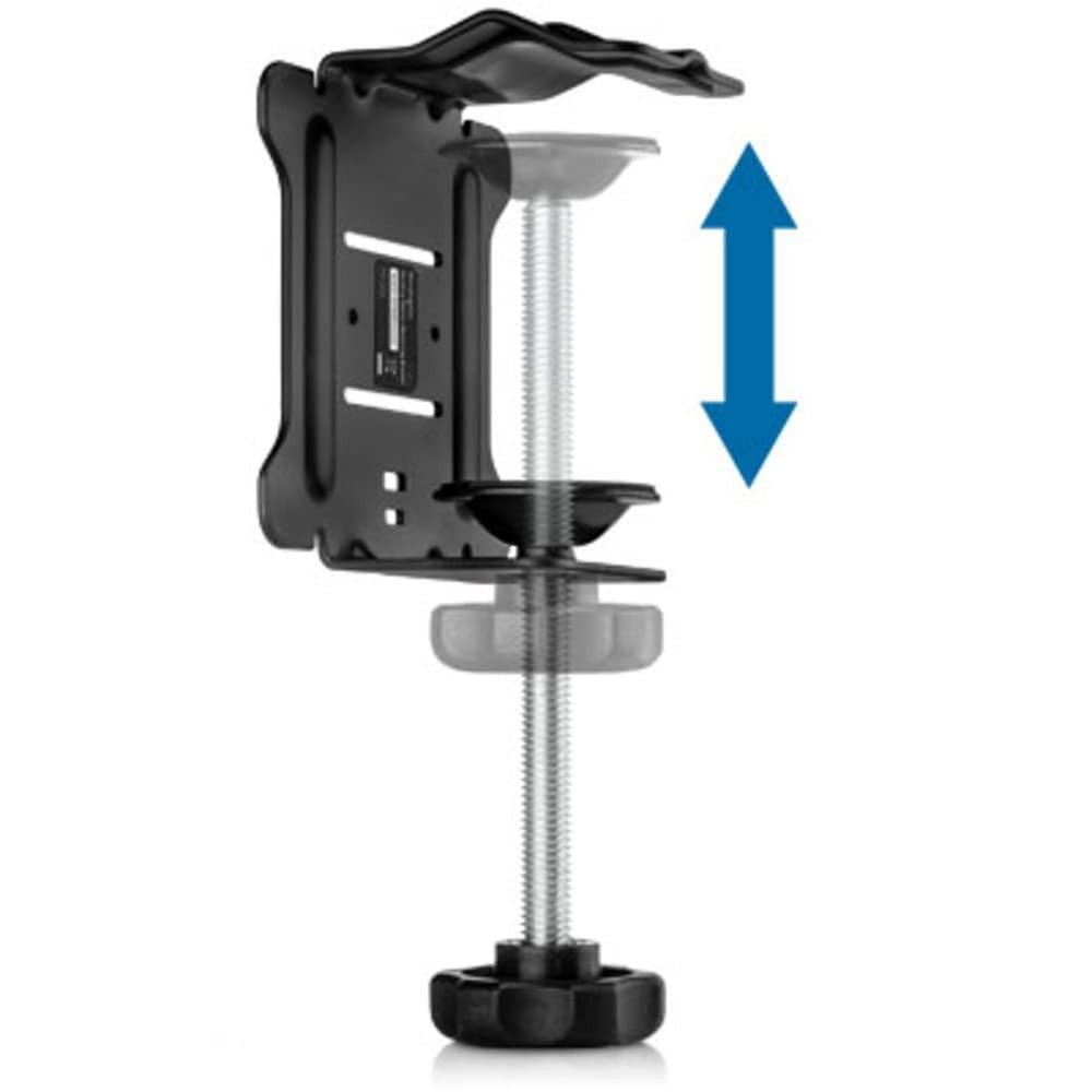 Kensington docking station mounting bracket with VESA compatibility and adjustable clamp for secure monitor or device attachment.
