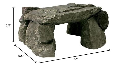 Zilla Pet Reptile Terrarium shale rock den decor with natural textured surface, serving as a basking hide for reptiles.