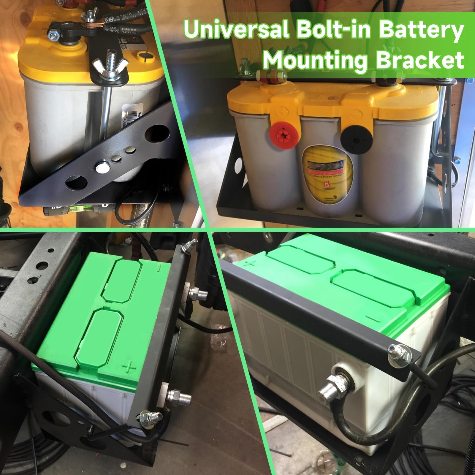 XIKOBY Universal Battery Mounting Tray and Holder Bracket for secure battery installation in various applications