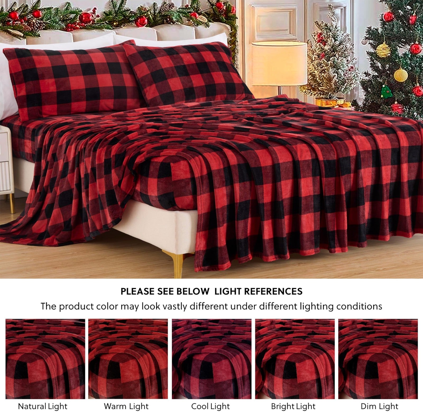Chezmoi Collection queen microplush fleece sheet set with extra soft, non-pilling velvety texture and cozy bedding appearance