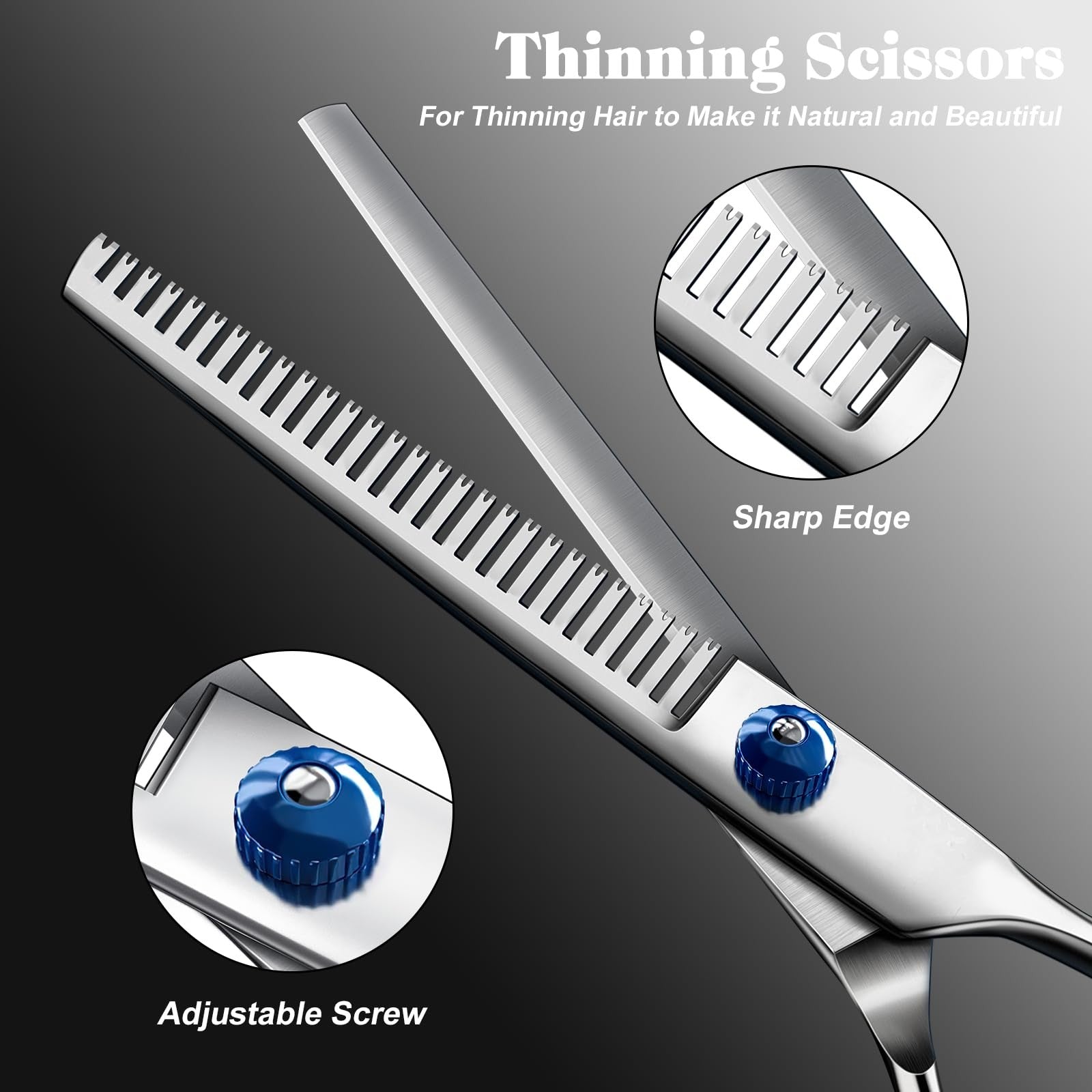 Saccison Pro 4-in-1 pet grooming scissors kit with round tips and sharp shears for grooming dogs and cats.