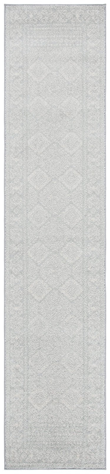 Safavieh Tulum Collection runner rug 2x9 featuring light grey and ivory Moroccan boho design with intricate patterns.
