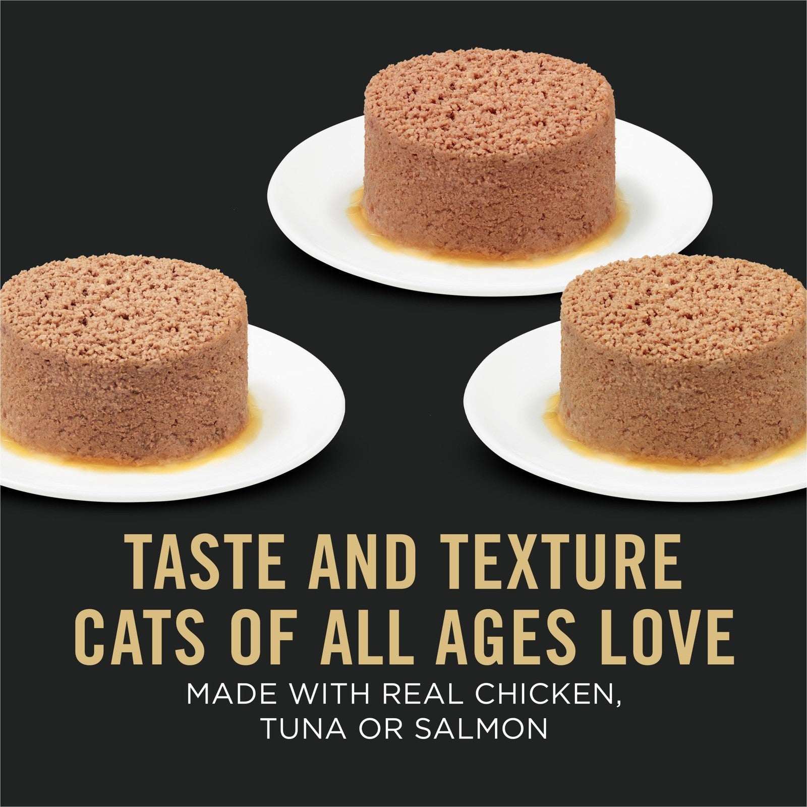 Assortment of Purina Pro Plan Wet Cat Food Pate variety pack with high-protein formulas for all life stages, showing multiple cans.