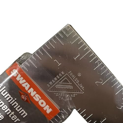 Swanson aluminum carpenter square 16x24 inches, metal ruler for woodworking and construction projects.
