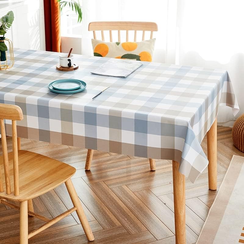 Rectangle vinyl oilcloth tablecloth from Lohascasa, waterproof Peva PVC material with wipeable surface and vibrant pattern.