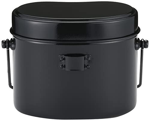 Logos outdoor camping rice cooker with stainless steel handle and Japanese brand logo, designed for outdoor cookware and camping.