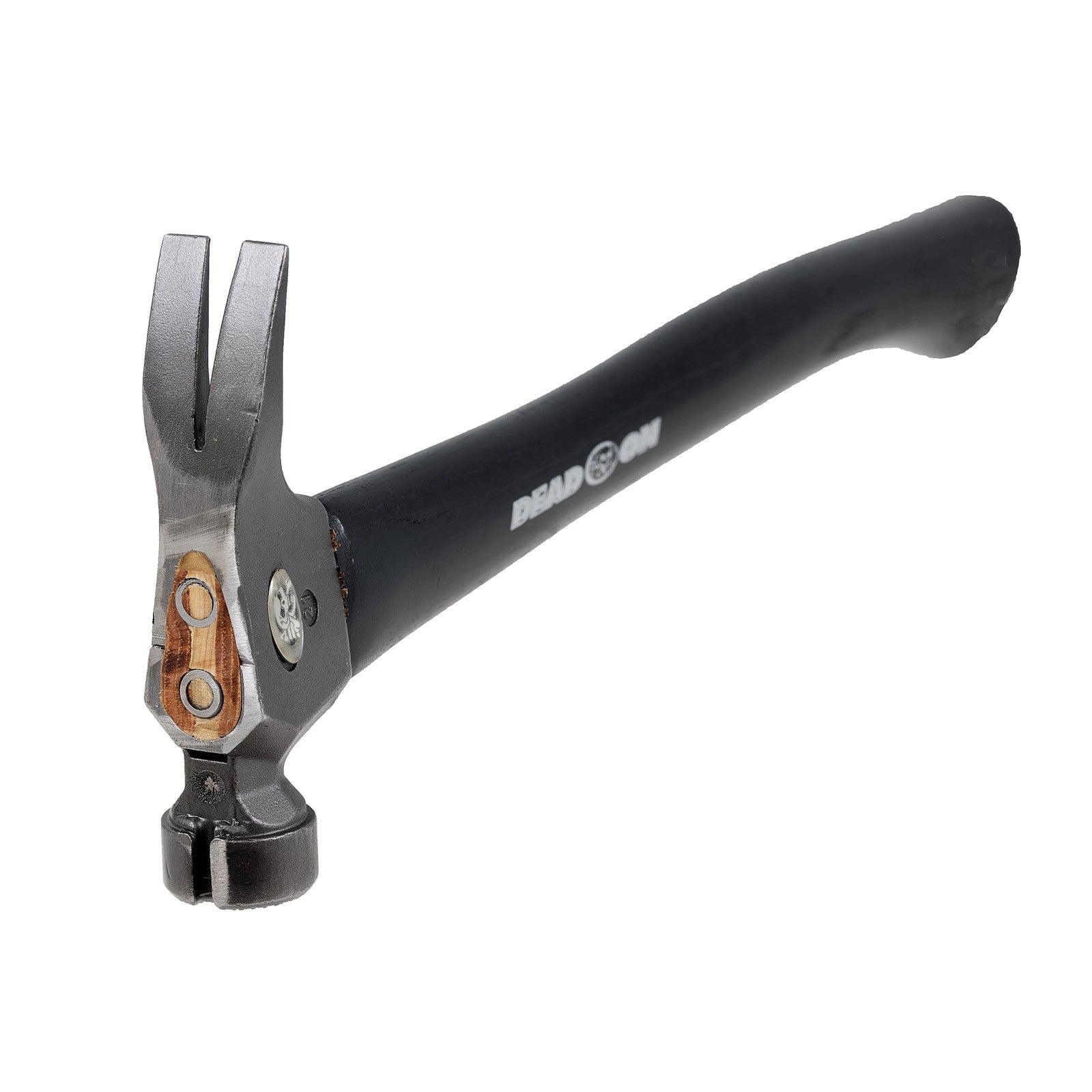 Dead On 16-inch curved hickory handle wood hammer with a 21oz head, ideal for carpentry and woodworking projects.
