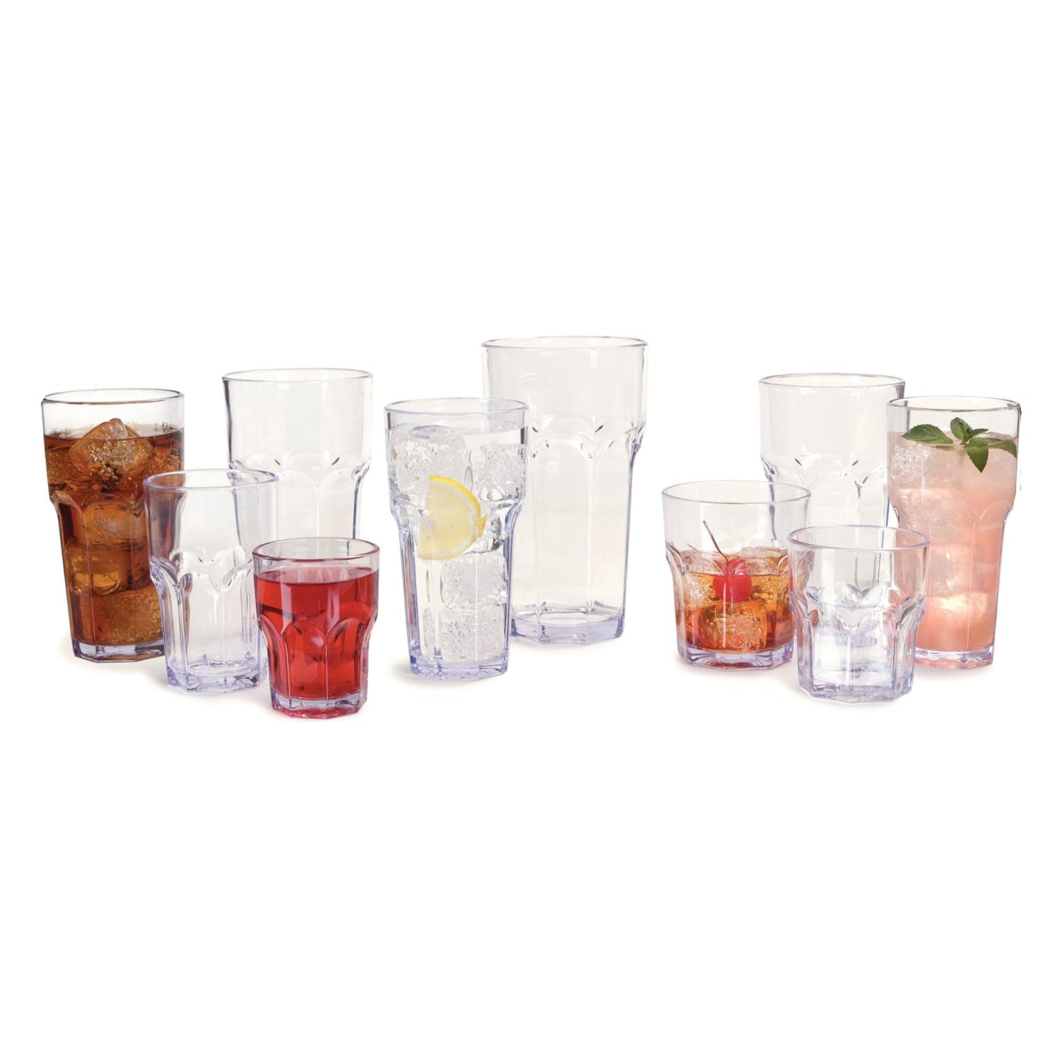 Carlisle FoodService Products Louis tall tumbler for restaurants and catering, clear plastic cup with a smooth rim and tall design