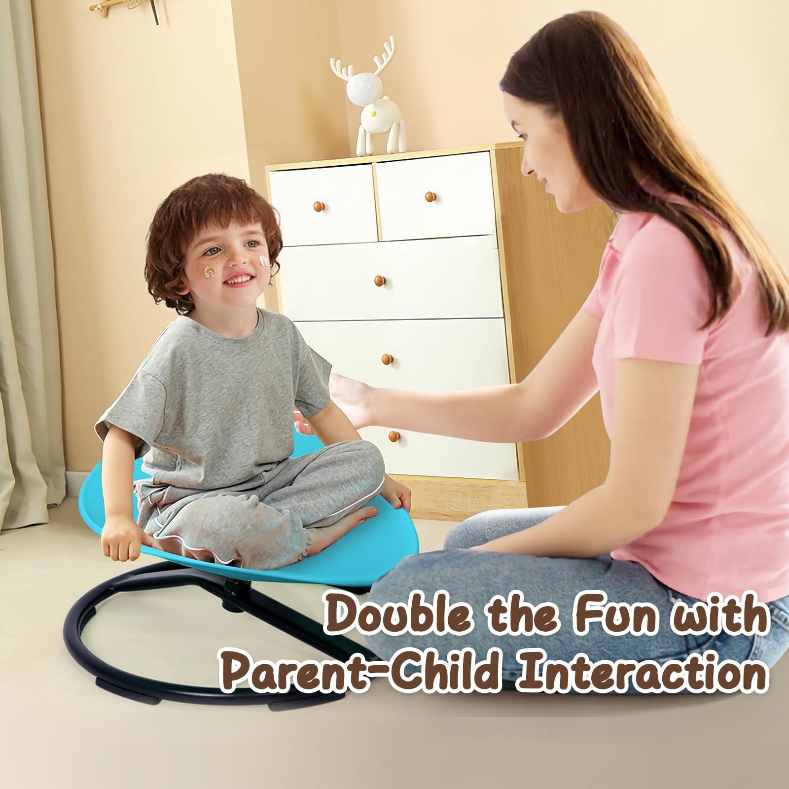 Gakinune kids sensory spinning chair for autism, orange sit and spin swivel chair designed for children ages 3 and up.
