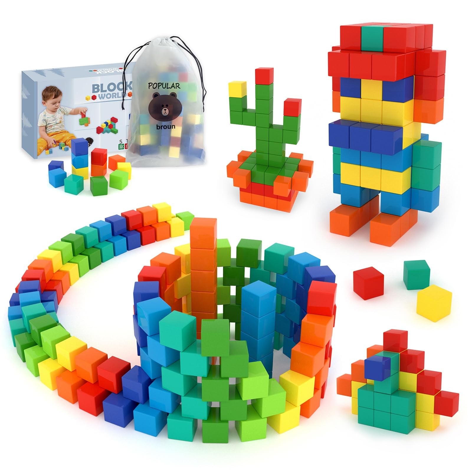 BananMelonBM magnetic building blocks set with colorful pieces for toddlers aged 3 to 5, designed for creative play and learning.