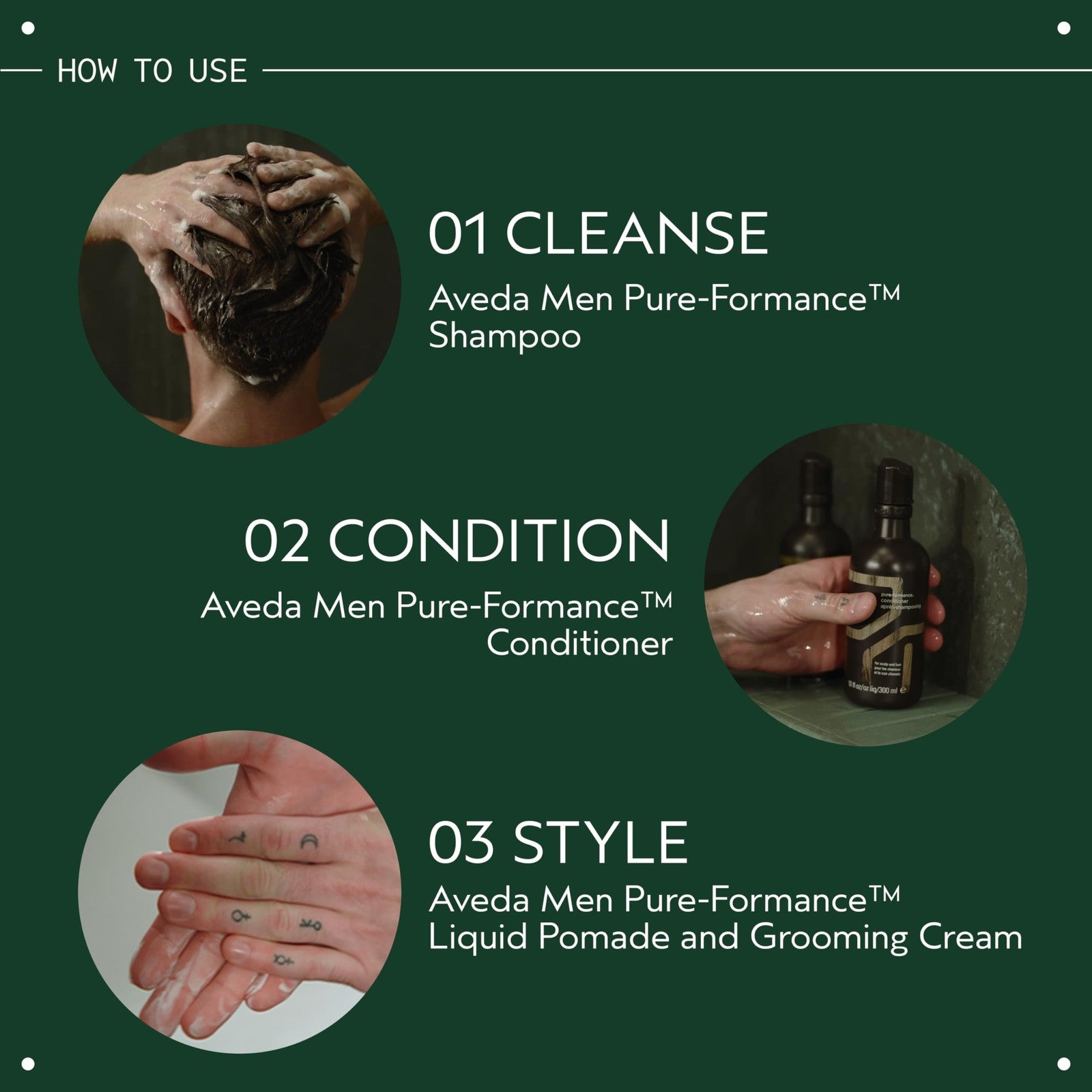 Aveda Men Pure-Formance Conditioner bottle, 33.8 oz, lightweight formula suitable for all hair types, with a sleek design.