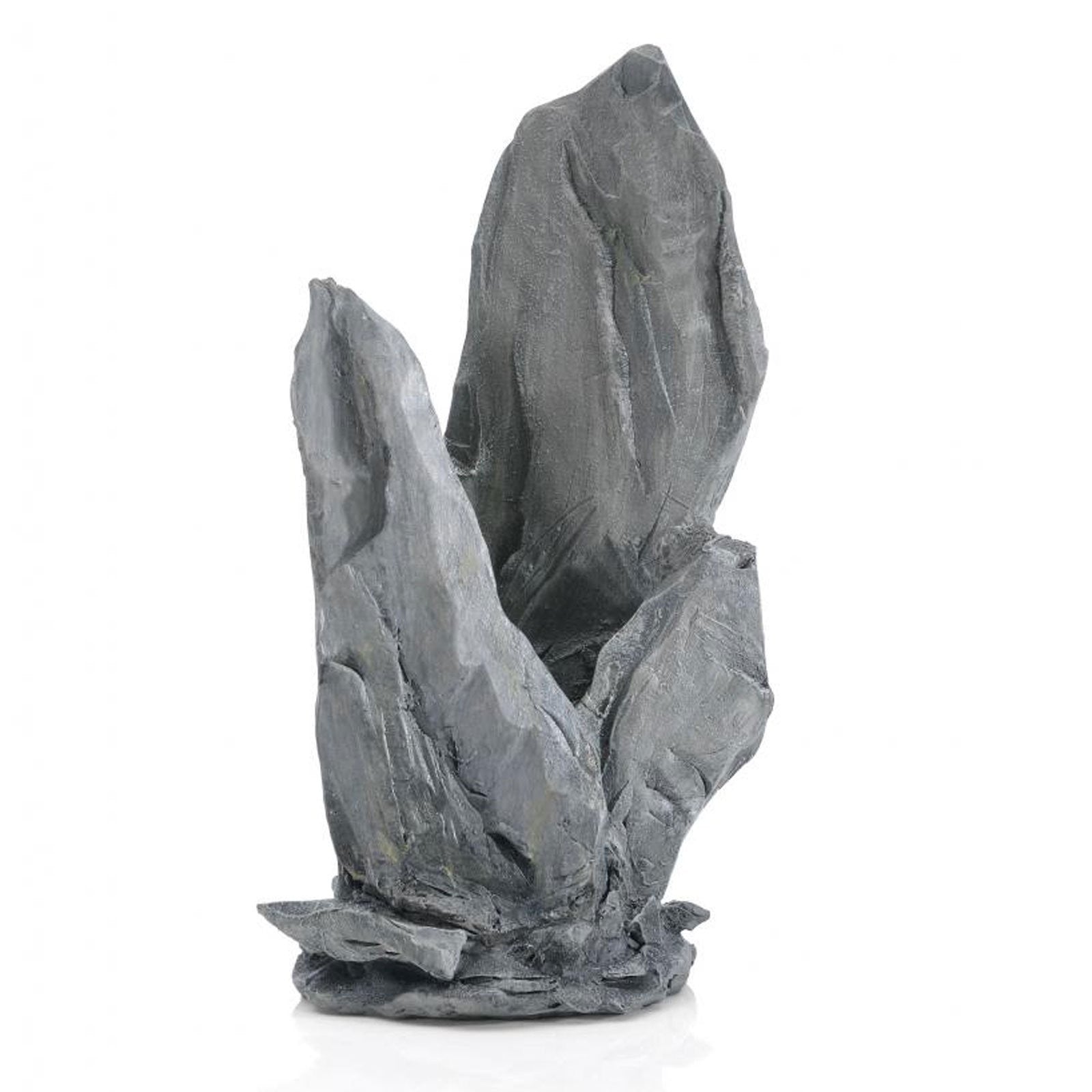 Medium grey slate stack ornament for aquariums by biOrb, featuring natural stone-like appearance and textured surface for decorative fish tanks.