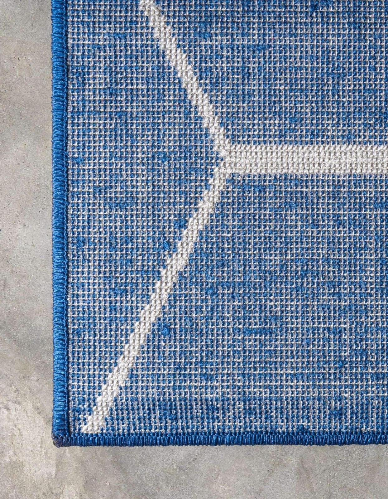Navy blue geometric area rug from Unique Loom Trellis Frieze Collection featuring a modern square pattern.