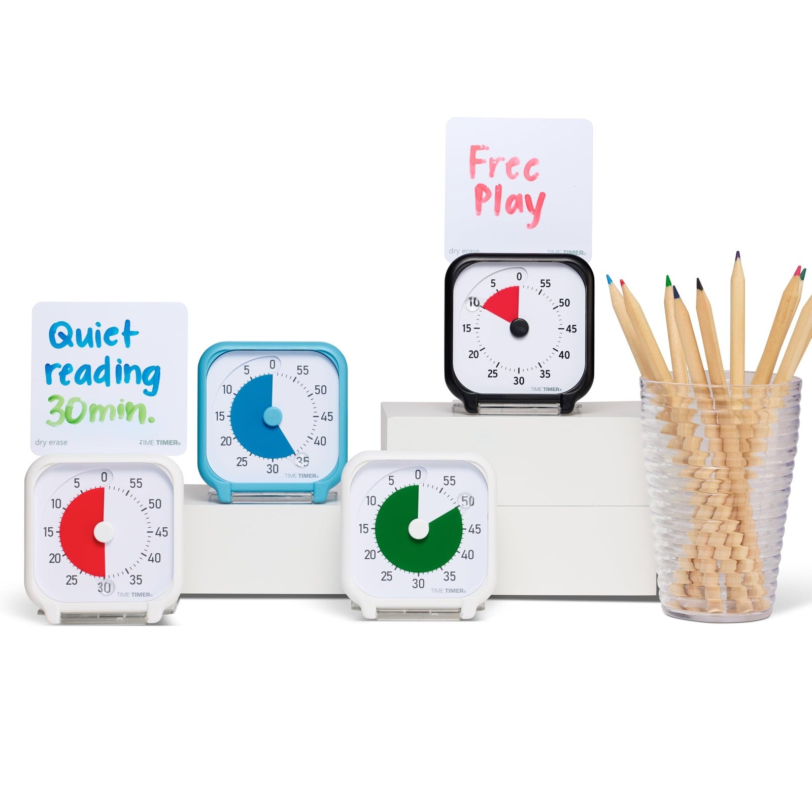 Time Timer 3 Inch Visual Timer from TIME TIMER showing a 60-minute quiet portable countdown timer with colorful dial.